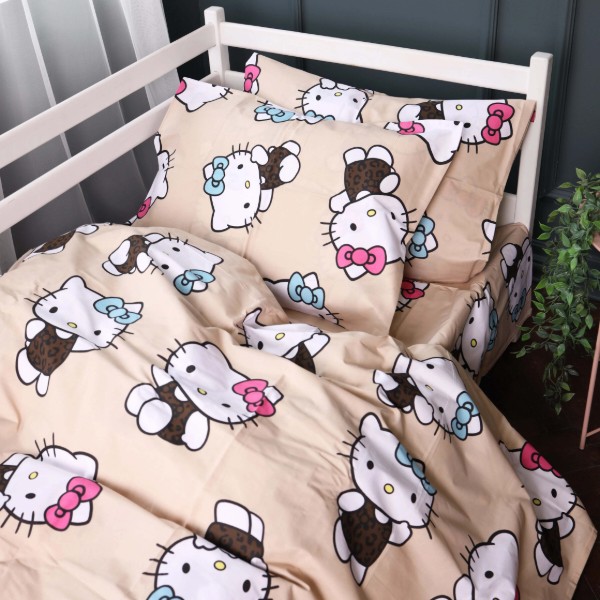 Фото - Комплект постельного белья детский MirSon 110х140 см Kids Time 17-0866 Hello Kitty Style Бязь (2200012065464)